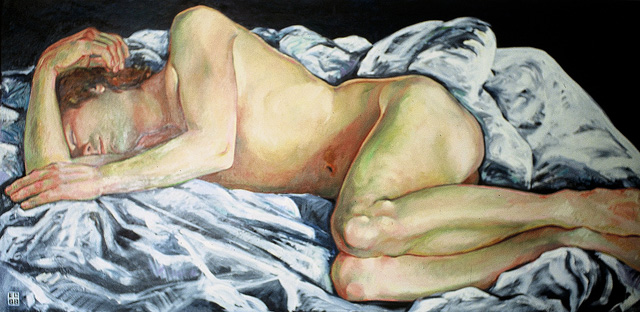 <em>Sleeper</em>, 1988, Oil/Canvas, 34 x 70"